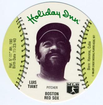 1977 Holiday Inn Discs #NNO Luis Tiant Front