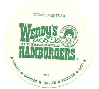 1977 Wendy's Discs #NNO Rod Carew Back