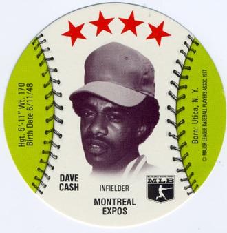 1977 Zip'z Discs #NNO Dave Cash Front