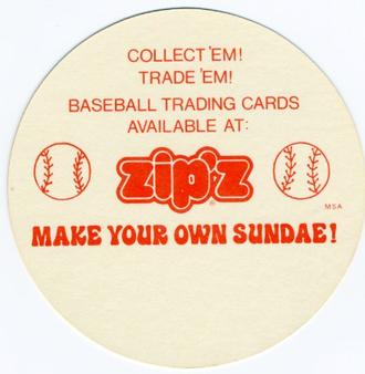 1977 Zip'z Discs #NNO Mike Hargrove Back