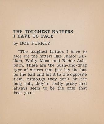 1959 Kahn's Wieners #NNO Bob Purkey Back