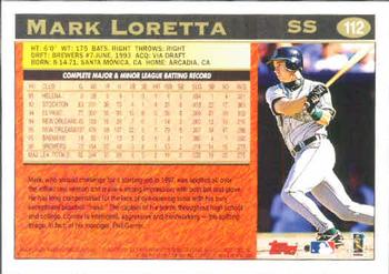 1997 Topps #112 Mark Loretta Back
