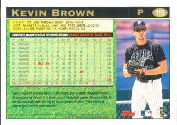 1997 Topps #115 Kevin Brown Back