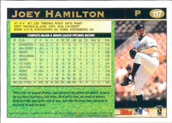 1997 Topps #117 Joey Hamilton Back