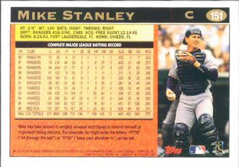 1997 Topps #151 Mike Stanley Back