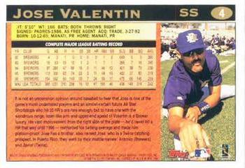 1997 Topps #4 Jose Valentin Back