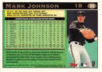 1997 Topps #99 Mark Johnson Back