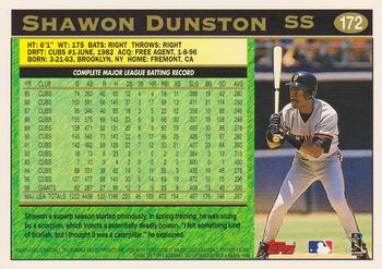 1997 Topps #172 Shawon Dunston Back