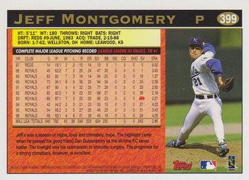 1997 Topps #399 Jeff Montgomery Back