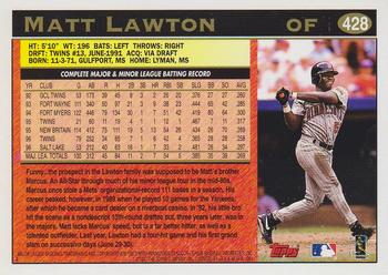 1997 Topps #428 Matt Lawton Back