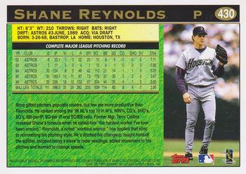 1997 Topps #430 Shane Reynolds Back