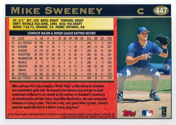 1997 Topps #447 Mike Sweeney Back