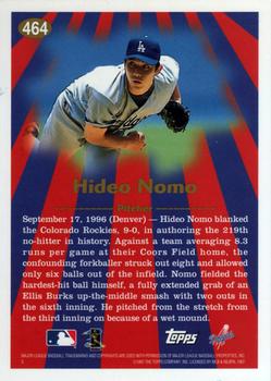 1997 Topps #464 Hideo Nomo Back