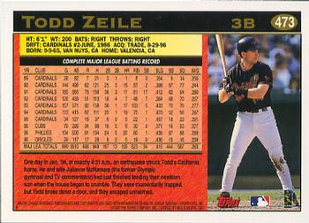 1997 Topps #473 Todd Zeile Back