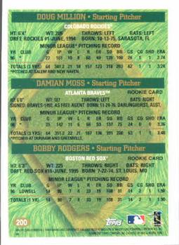 1997 Topps #200 Doug Million / Damian Moss / Bobby Rodgers Back