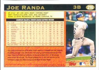 1997 Topps #216 Joe Randa Back