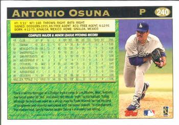 1997 Topps #240 Antonio Osuna Back