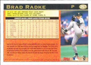 1997 Topps #257 Brad Radke Back