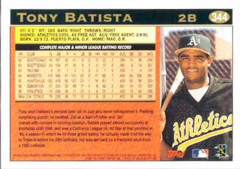 1997 Topps #344 Tony Batista Back