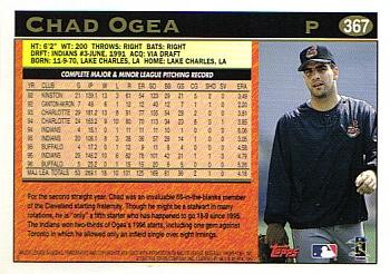 1997 Topps #367 Chad Ogea Back