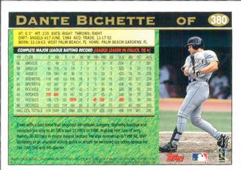 1997 Topps #380 Dante Bichette Back