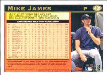 1997 Topps #431 Mike James Back