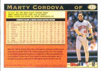 1997 Topps #435 Marty Cordova Back