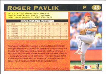 1997 Topps #43 Roger Pavlik Back