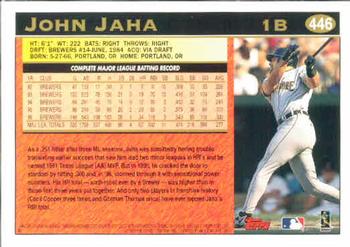 1997 Topps #446 John Jaha Back
