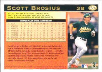 1997 Topps #457 Scott Brosius Back