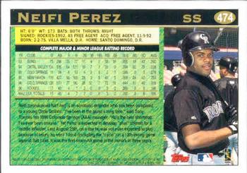 1997 Topps #474 Neifi Perez Back