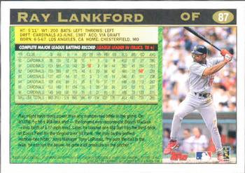 1997 Topps #87 Ray Lankford Back
