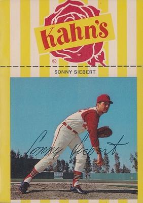 1967 Kahn's Wieners #NNO Sonny Siebert  Front