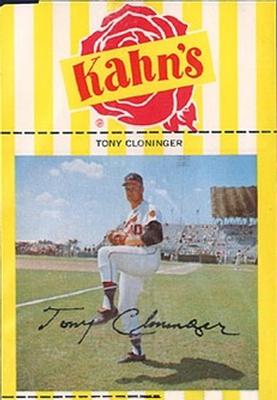 1967 Kahn's Wieners #NNO Tony Cloninger  Front