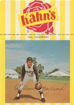 1969 Kahn's Wieners #NNO Bill Mazeroski  Front