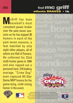 1995 Collector's Choice - You Crash the Game Silver Exchange #CR12 Fred McGriff Back