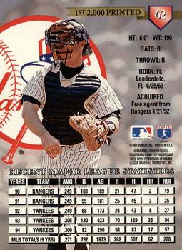 1995 Donruss - Press Proofs #62 Mike Stanley Back