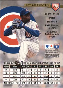 1995 Donruss - Press Proofs #358 Anthony Young Back