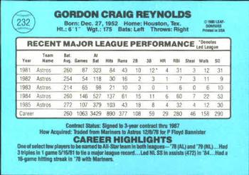 1986 Donruss #232 Craig Reynolds Back