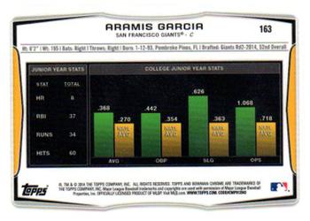 2014 Bowman Chrome Mini - Black Shimmer Refractors #163 Aramis Garcia Back