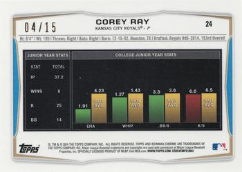 2014 Bowman Chrome Mini - Green Refractors #24 Corey Ray Back