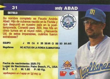 1997-98 Line Up Venezuelan Winter League #31 Andy Abad Back