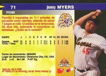 1997-98 Line Up Venezuelan Winter League #71 Jimmy Myers Back