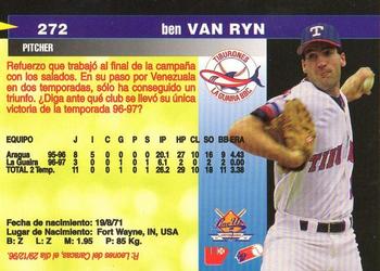 1997-98 Line Up Venezuelan Winter League #272 Ben Van Ryn Back