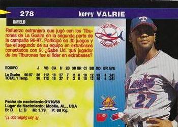 1997-98 Line Up Venezuelan Winter League #278 Kerry Valrie Back
