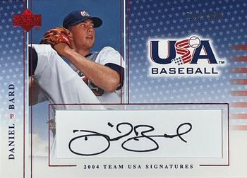 2005 Upper Deck USA Baseball 2004 National Team - 2004 Team USA Signatures Black #S-25 Daniel Bard Front