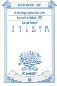 1990 Target Dodgers #58 George Boehler Back