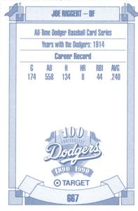 1990 Target Dodgers #667 Joe Riggert Back
