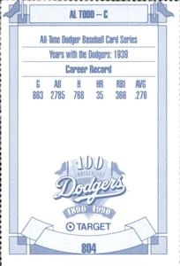 1990 Target Dodgers #804 Al Todd Back