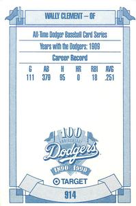 1990 Target Dodgers #914 Wally Clement Back